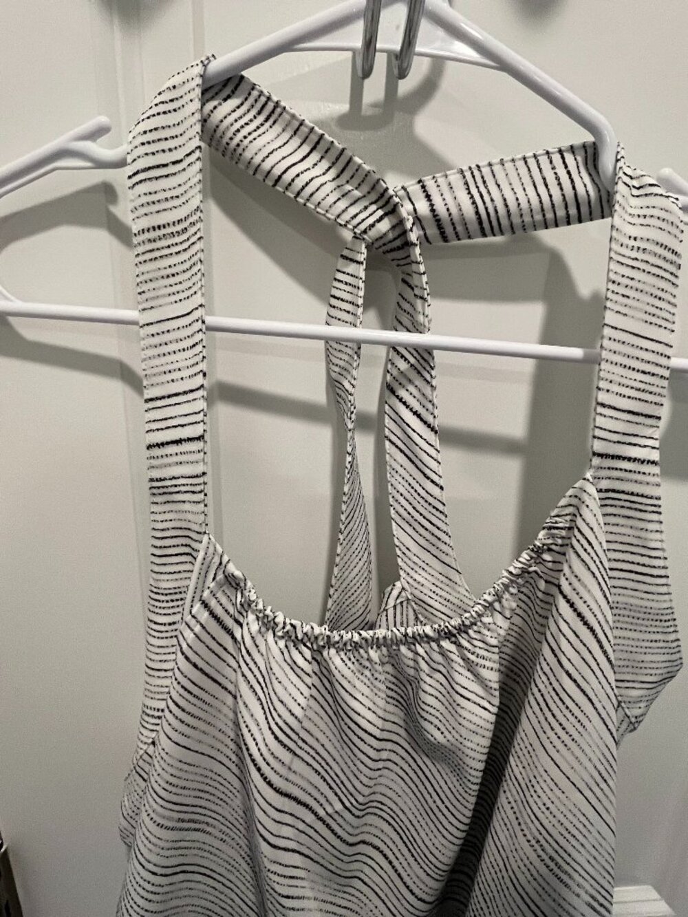 Athleta Cross Strap Racer Back Striped Tank